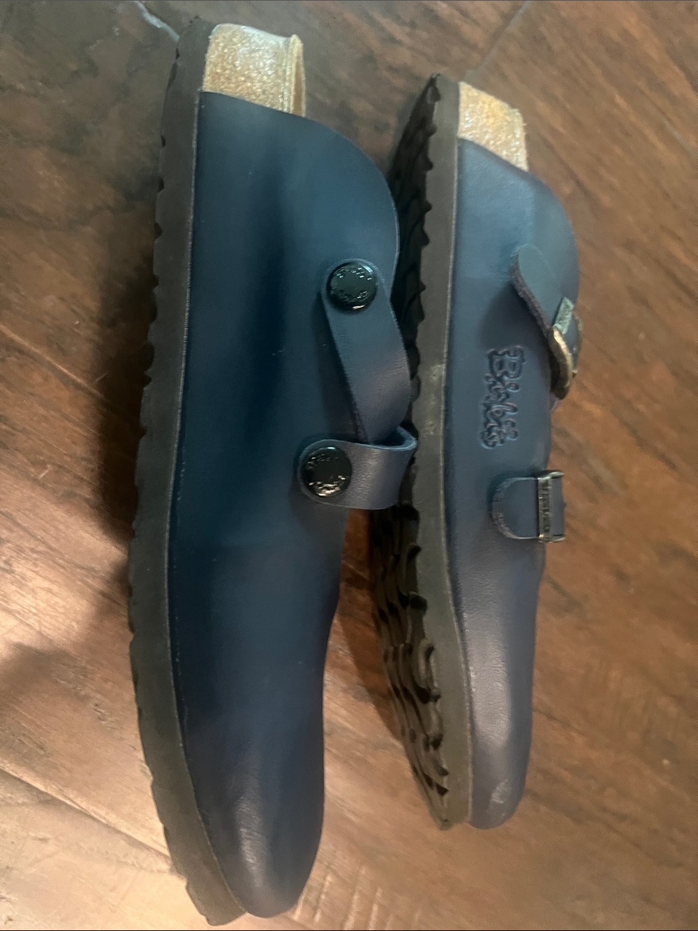 Birkenstock Navy Blue Mary Jane Leather Cottage Core Clogs 38 EUC - Picture 5 of 6